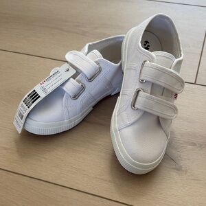 Superga White Velcro Sneakers, 2750, White, 13.5 kids, NIB